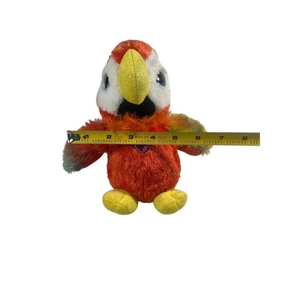 Wild Republic Parrot Bird Plush Gem Heart On Chest Colorful Toy 8 1/4” Tall - Picture 7 of 14
